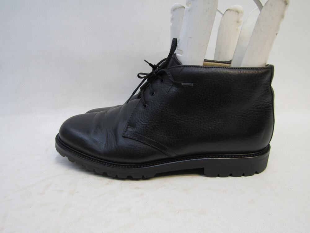 Faconnable Mens Size 7 D Black Leather Laces Ankle Boots